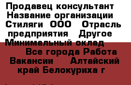 Продавец-консультант › Название организации ­ Стиляги, ООО › Отрасль предприятия ­ Другое › Минимальный оклад ­ 15 000 - Все города Работа » Вакансии   . Алтайский край,Белокуриха г.